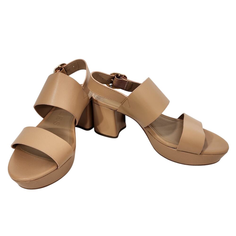 Aerosoles Camera Womens Platform Sandals Comfortable Nude Leather Size 7M Retro